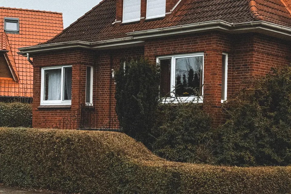 A brick semi-detached house in the UK